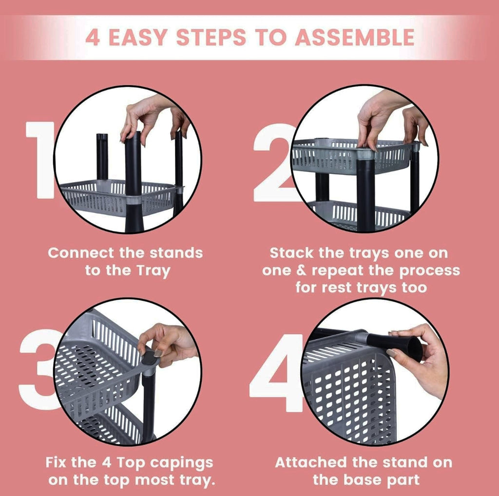 4 Layer Plastic Rack - kitchen setting