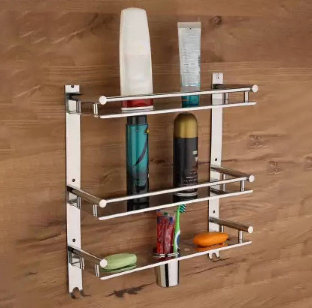 Bathroom Shelf Rack Stainless Steel - bathroom wall installation