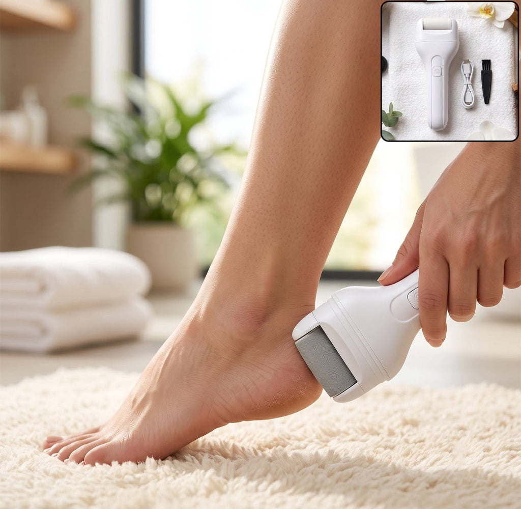 Electric Foot File Callus Remover - 3 step usage guide