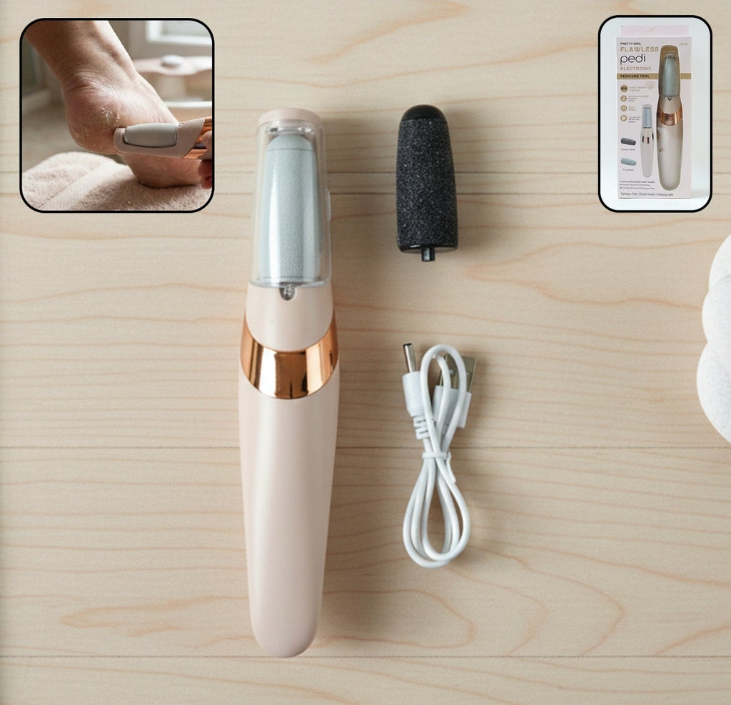 Electric Pedicure Rechargeable - with accessories and USB cable