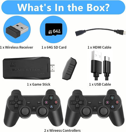 What's included with the 64GB retro game console bundle