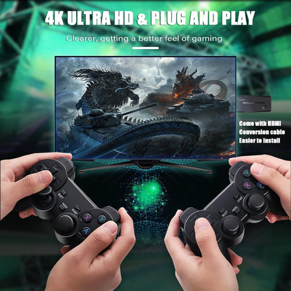 4K Ultra HD plug and play retro game console with wireless controllers