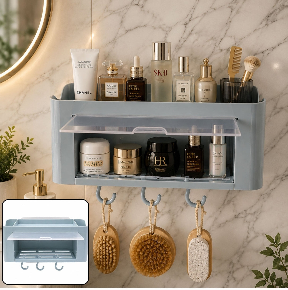 Wall-Mounted Storage Organiser Shelf – Bathroom & Kitchen