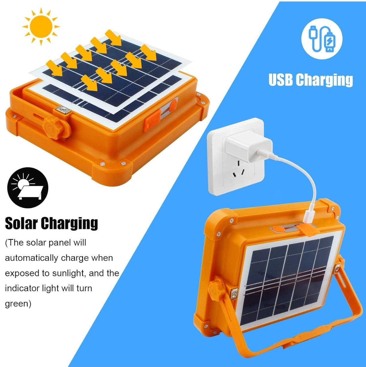 Solar LED Light as power bank for mobile devices